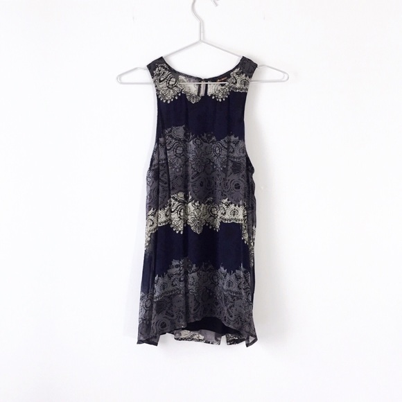 ella moss felicity lace print silk chiffon blouse - Picture 1 of 8